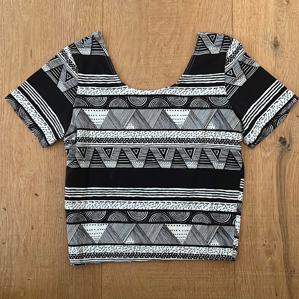 Women’s Crop Top - black and white - cool pattern